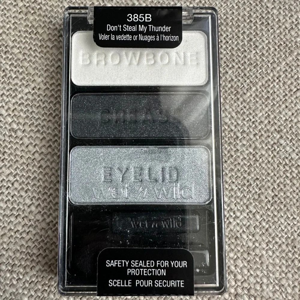 NEW Wet n Wild Don't Steal My Thunder Eyeshadow #385B Gray Black‎ White Disc.